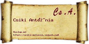 Csiki Antónia névjegykártya
