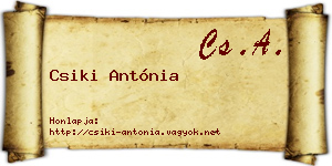 Csiki Antónia névjegykártya